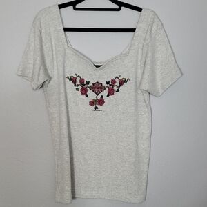 Vintage Harley-Davidson Women’s T-Shirt Size XL Murrells Inlet SC 1995 Floral